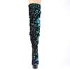 Pleaser - DELIGHT3004 Bottes cuissardes à plateforme - Vert/Noir Product image